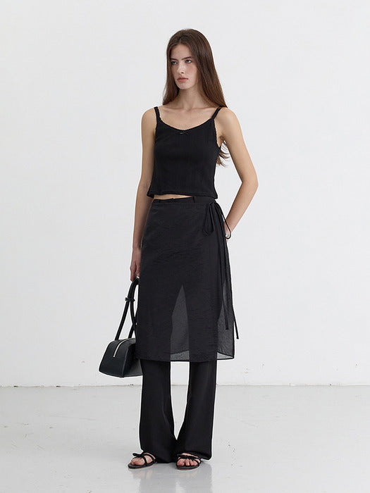 [dunst] ORGANZA LAYERING LONG SKIRT BLACK_UDSK5B242BK