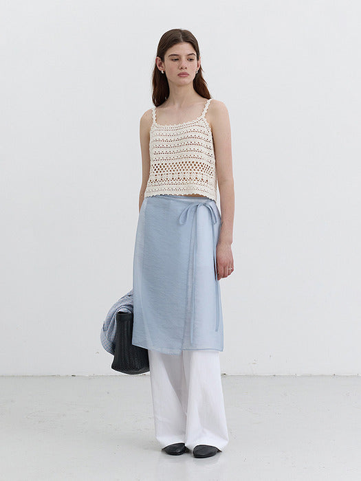 Dunst Organza Layering Long Skirt Sky Blue
