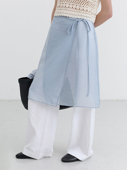 Dunst Organza Layering Long Skirt Sky Blue