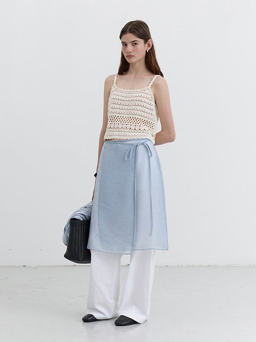 Dunst Organza Layering Long Skirt Sky Blue