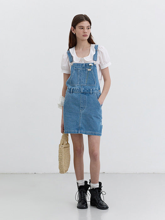 [dunst] DENIM OVERALL DRESS CLASSIC BLUE_UDDR5B224B2