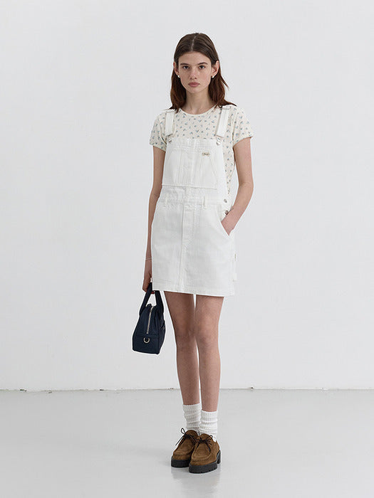 Dunst Denim Overall Dress Cream