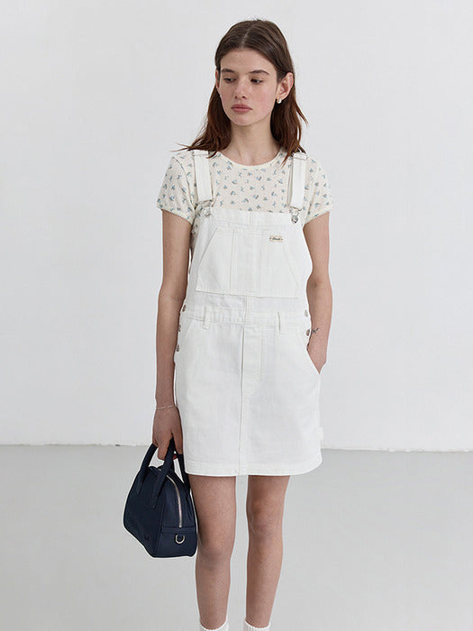 Dunst Denim Overall Dress Cream