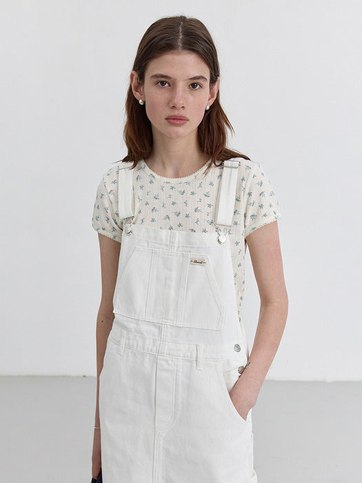 Dunst Denim Overall Dress Cream