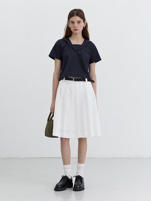 [dunst] SAILOR COLLARED T-SHIRT NAVY_UDTS5B226N2