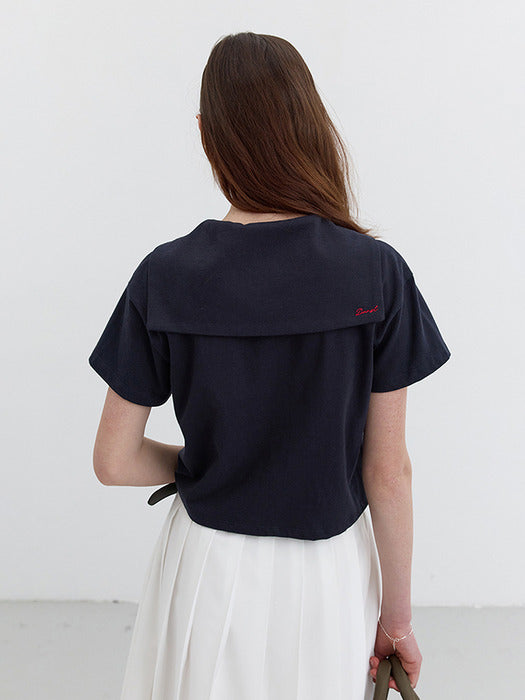 [dunst] SAILOR COLLARED T-SHIRT NAVY_UDTS5B226N2