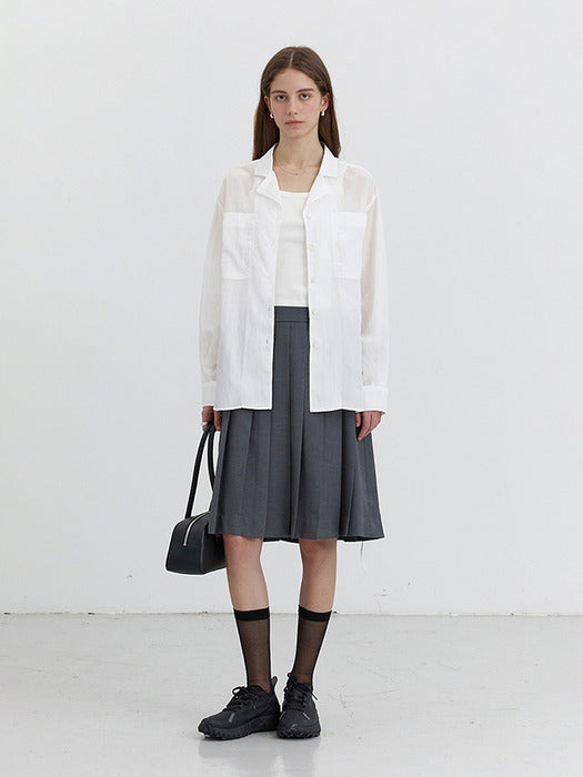 [dunst] SILKY BELTED BLOUSE WHITE_UDBL5B229WT