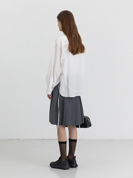 [dunst] SILKY BELTED BLOUSE WHITE_UDBL5B229WT