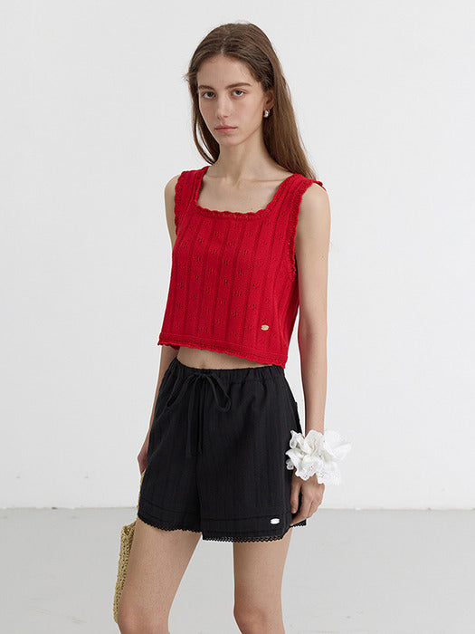 [dunst] BUSTIER KNIT TOP RED_UDSW5B224R2