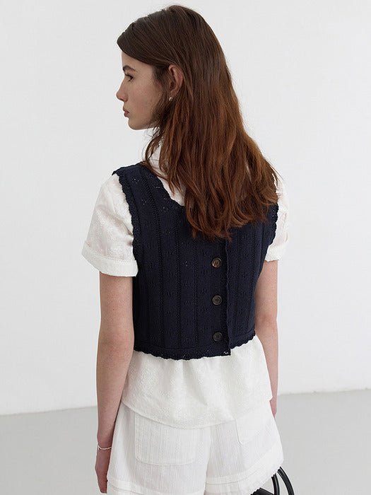 [dunst] BUSTIER KNIT TOP FRENCH NAVY_UDSW5B224N2