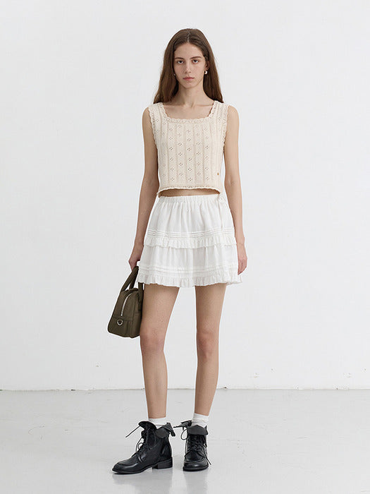 [dunst] BUSTIER KNIT TOP CREAM_UDSW5B224CR