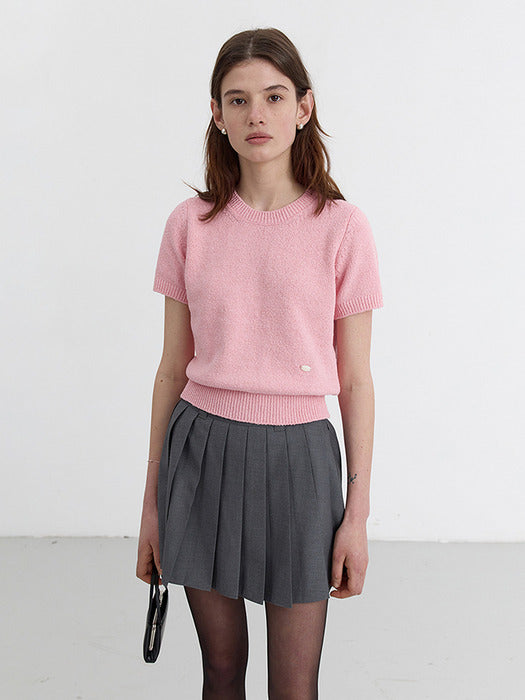 Dunst Summer Crewneck Knit Soft Pink