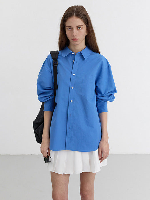 Dunst Unisex Classic Overshirt Blue