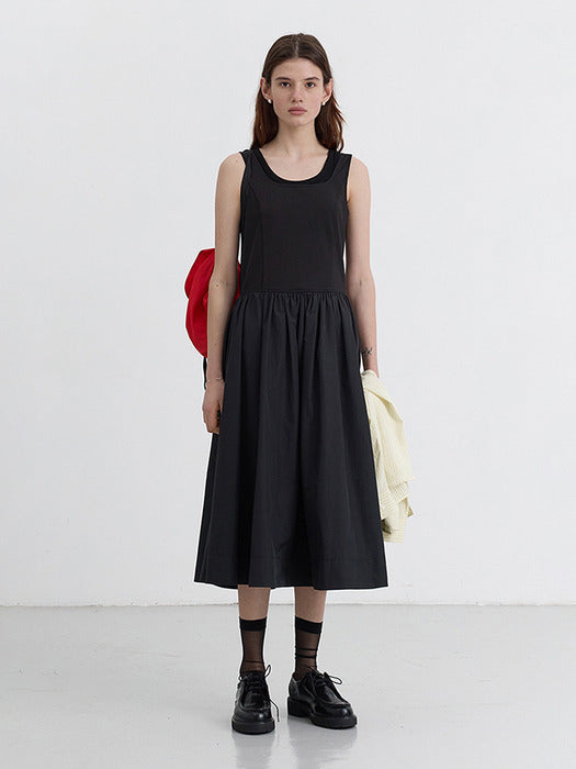 Dunst Jersey Mixed Long Dress Black
