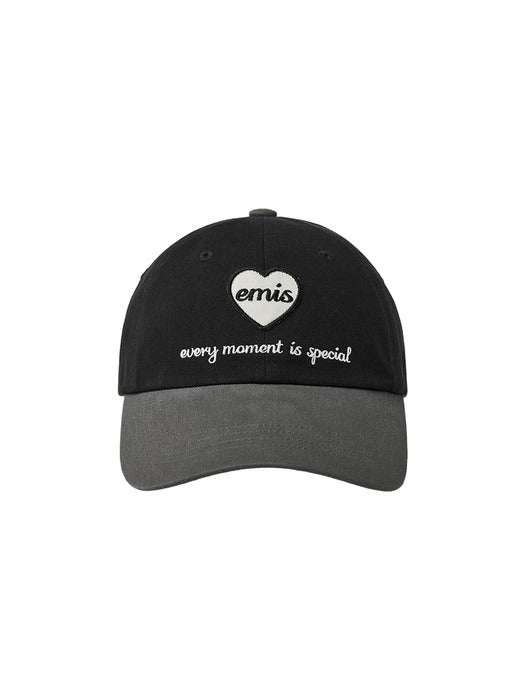 Emis Heart Wappen Tone ON Tone Ball Cap-Black