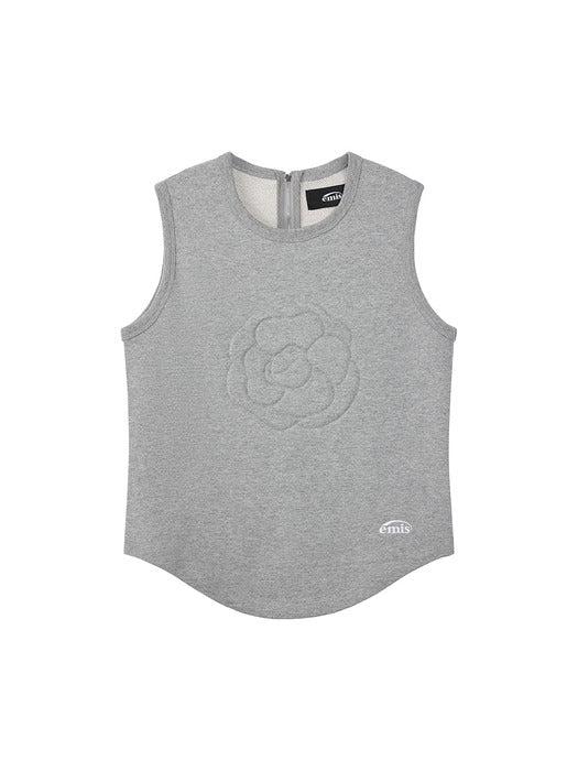 [emis] (WOMENS) ROSE SWEAT SLEEVELESS TOP-MELANGE GRAY