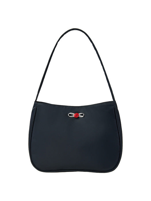 [emis] MINI CORSAGE APPLIQUE SHOULDER BAG-NAVY