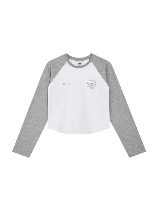 Emis (Womens) Rose Raglan T-Shirt-White