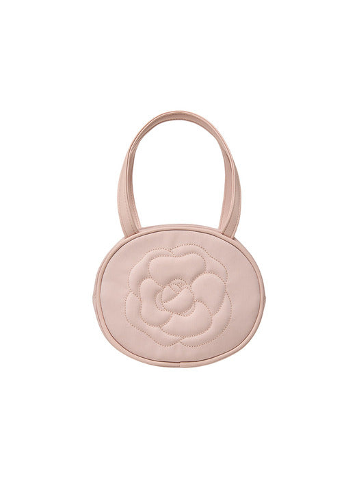 [emis] ROSE STITCH ROUND BAG-PINK