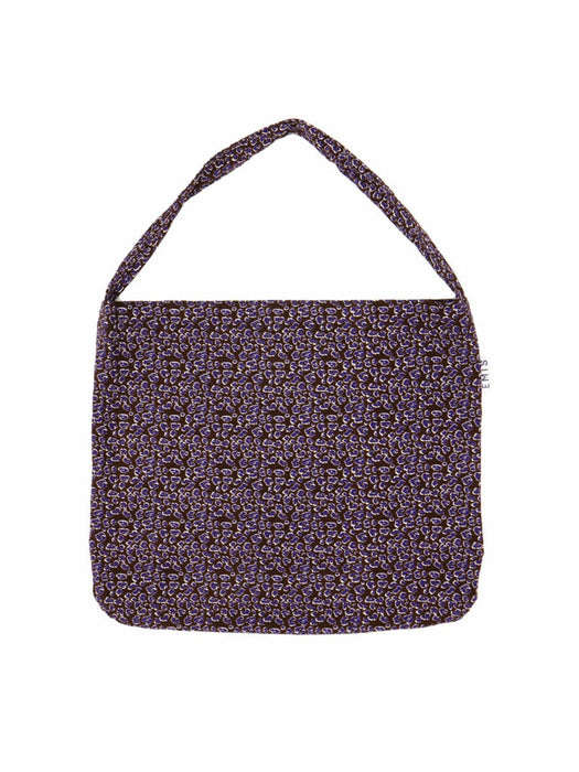 [emis] LEOPARD CORDUROY ECO BAG-REDDISH BROWN/PURPLE