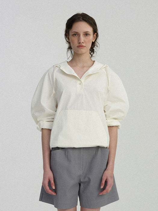 Nothing Written Castel hoodie anorak (White)