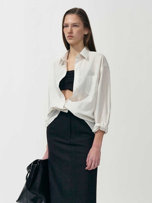 [nothing written] Timon striped cotton shirt (Ivory)