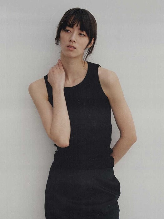 Elodie cotton tank top (Black)