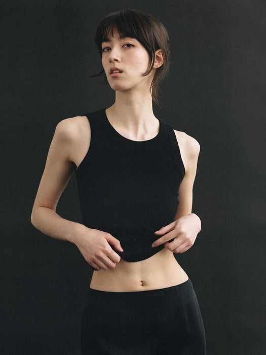 Elodie cotton tank top (Black)