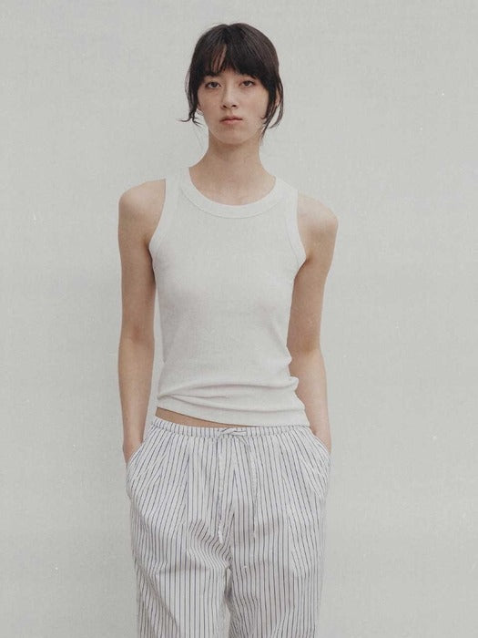 Elodie cotton tank top (White)