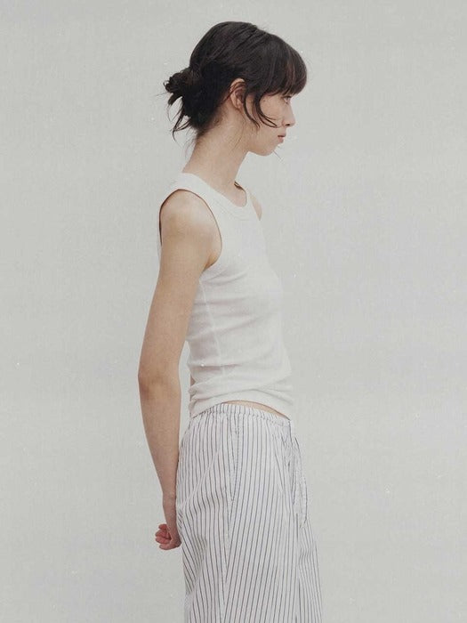 Elodie cotton tank top (White)