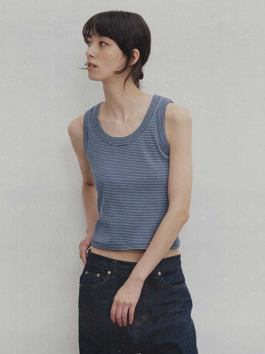 Nothing Written Sailor sleeveless top (Blue)