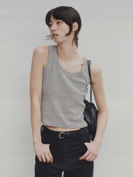 Sailor sleeveless top (Black)