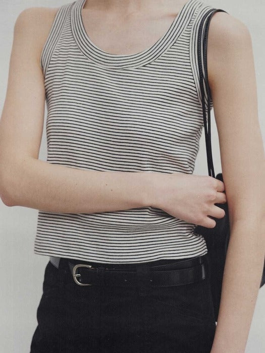 Sailor sleeveless top (Black)