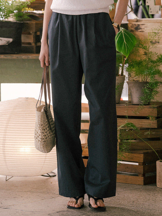 [TILLIDIE] Cotton wide pants TISU01PT02_Navy