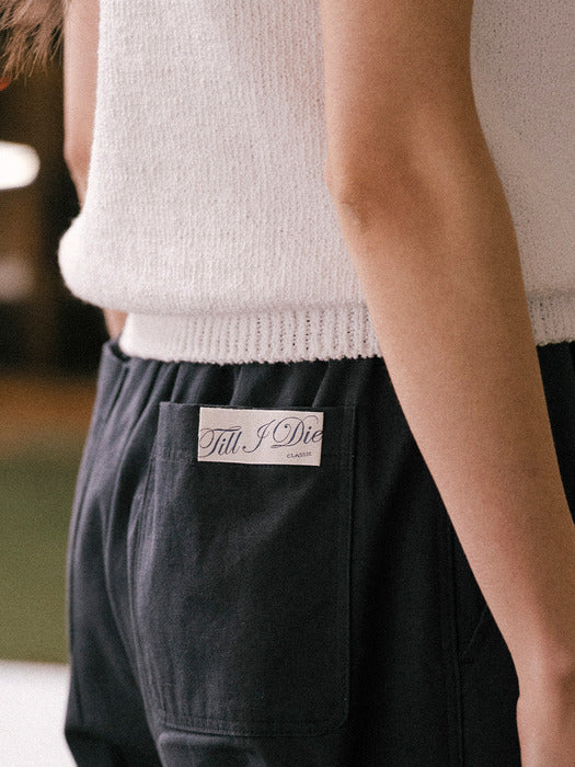 Tillidie Cotton wide pants Navy