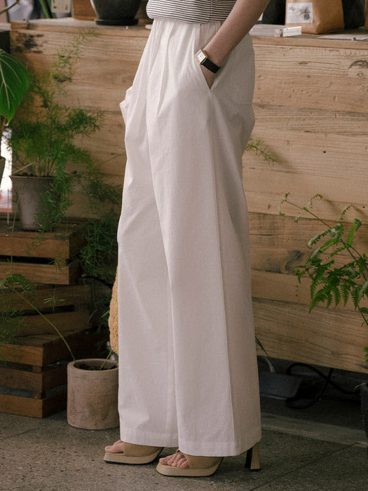[TILLIDIE] Cotton wide pants TISU01PT01_Ivory