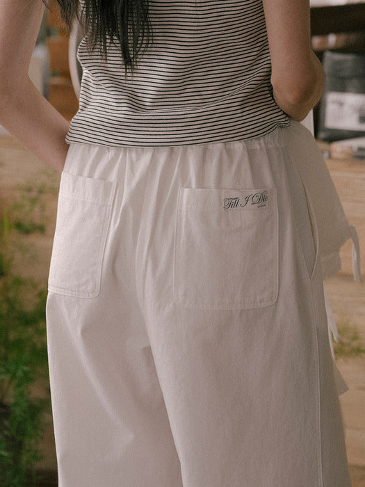Tillidie Cotton wide pants Ivory