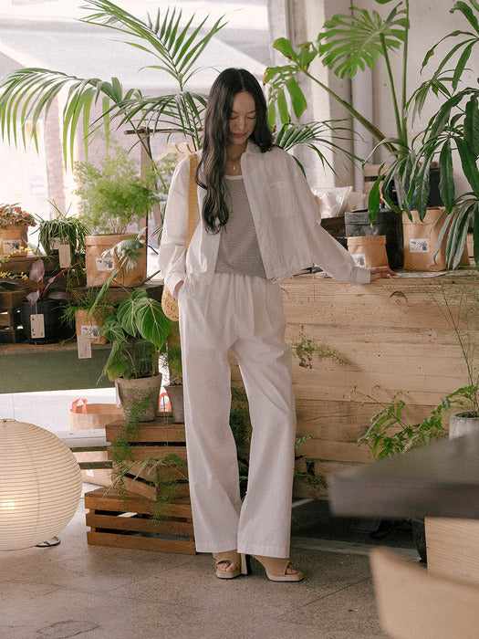 [TILLIDIE] Cotton wide pants TISU01PT01_Ivory