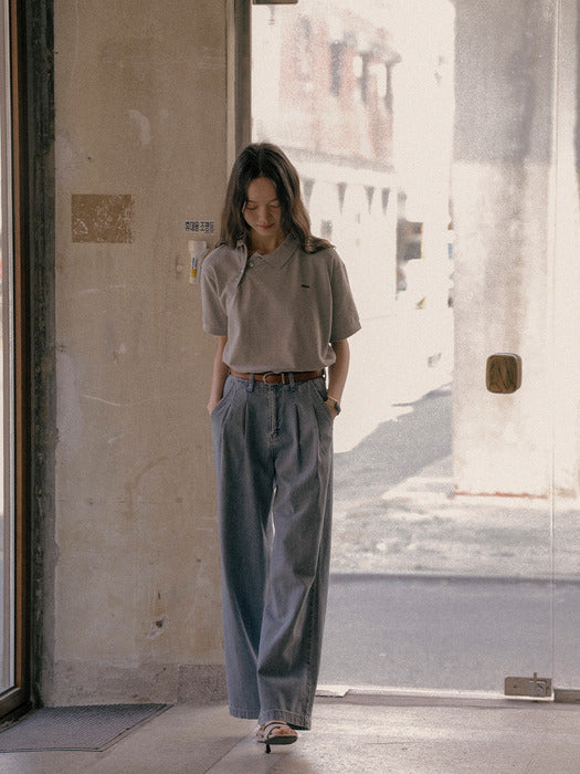 [TILLIDIE] Textured washing classic denim pants TISU01DP01_Blue