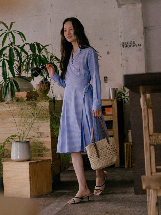[TILLIDIE] Wrap dress TISU01OP05_Blue
