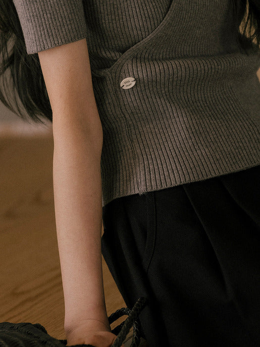 [TILLIDIE] Cozy wrap detail knit TISU01TN02_Melange