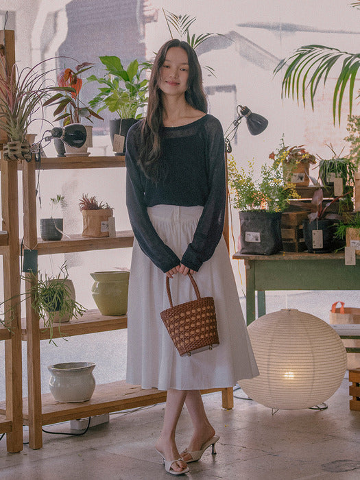 [TILLIDIE] Hazel linen blended knit TISU01SW03_Navy