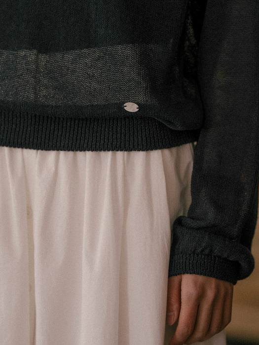 Hazel linen blended knit TISU01SW03_Navy