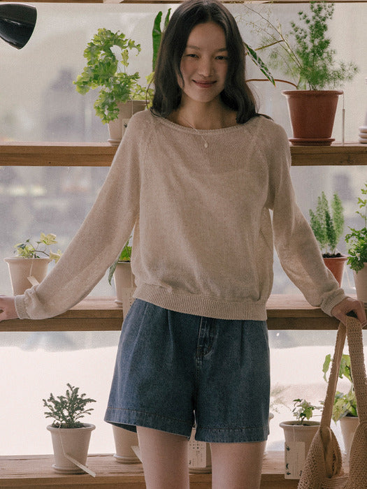 [TILLIDIE] Hazel linen blended knit TISU01SW01_Beige