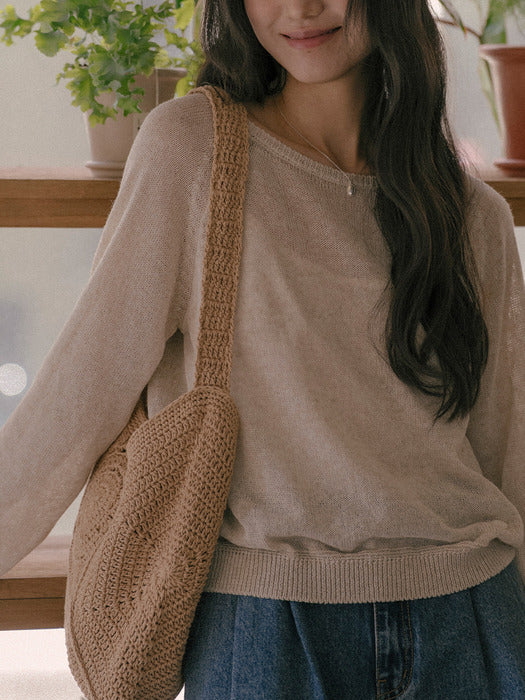 [TILLIDIE] Hazel linen blended knit TISU01SW01_Beige