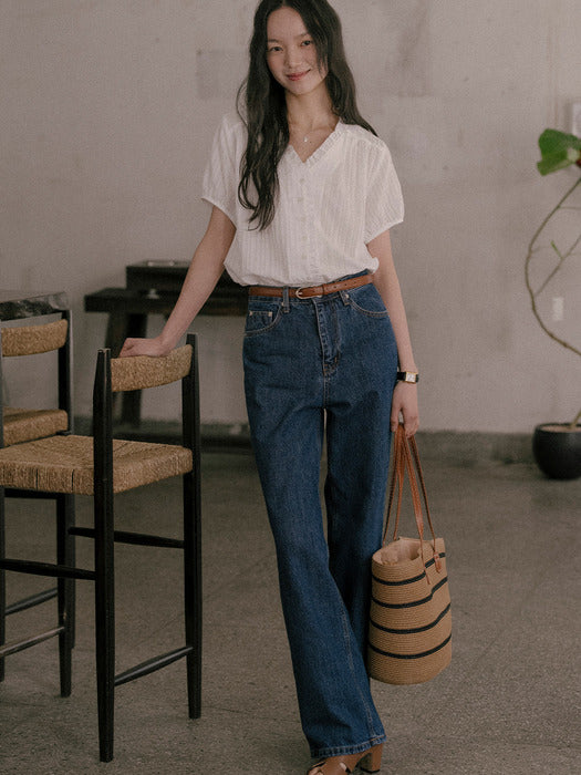 [TILLIDIE] Lace frill blouse TISU01BL05_Ivory