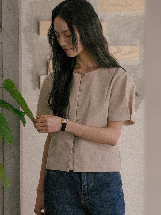 Tillidie Button blouse Beige
