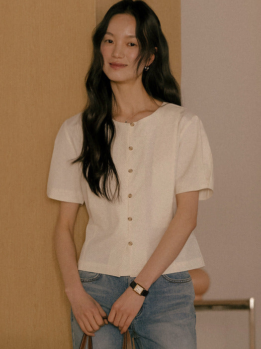 Tillidie Button blouse Ivory