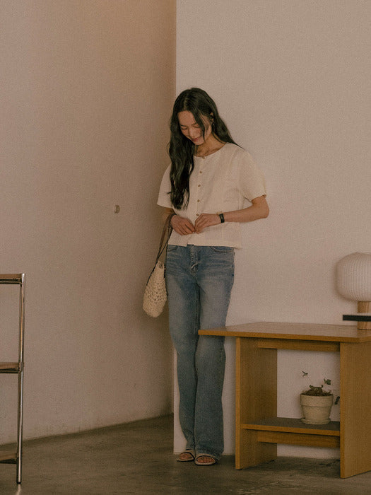 Tillidie Button blouse Ivory