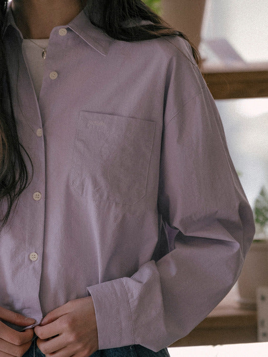 [TILLIDIE] Crop cotton Shirt TISU01SH02_Purple